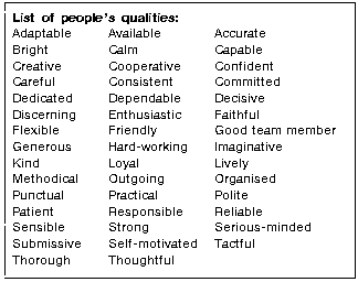 People qualities. Personal qualities. Qualities of people. Personal qualities in English.