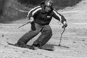 Fluid dynamics: engineer Dr. Peter Styring (pictured) has devised a continuous waxing method to make skis run faster. The Wildfire system can be retrofitted to existing skis between the ski and binding, or built into new Wildfire skis.